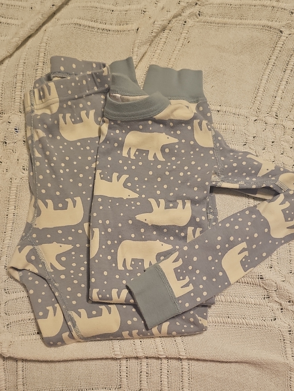 Hanna Andersson Light Blue & White Polar Bear Pajama Set